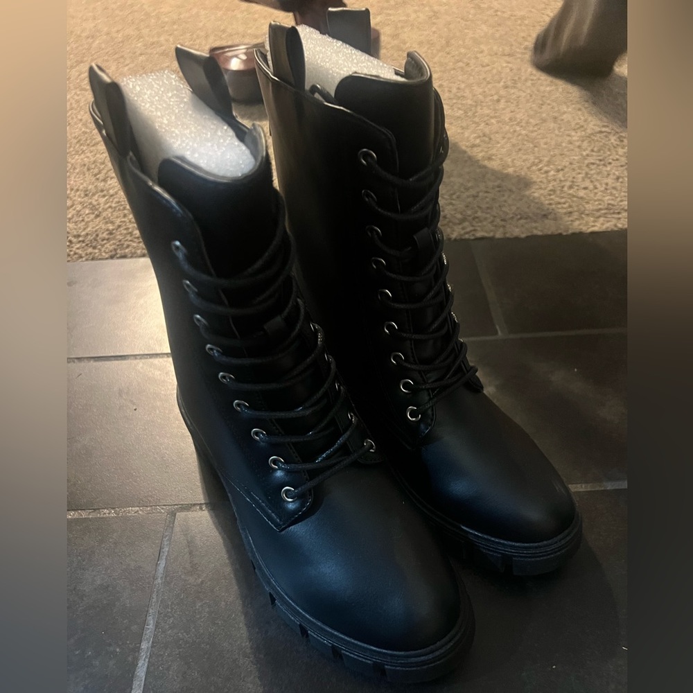 Pink Lily combat boots